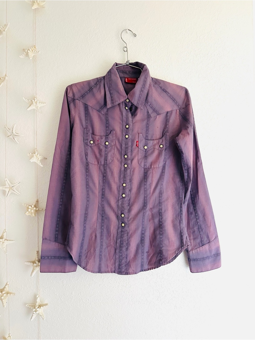 Levi's Purple Western Pearl-Snap Button Down Shirt